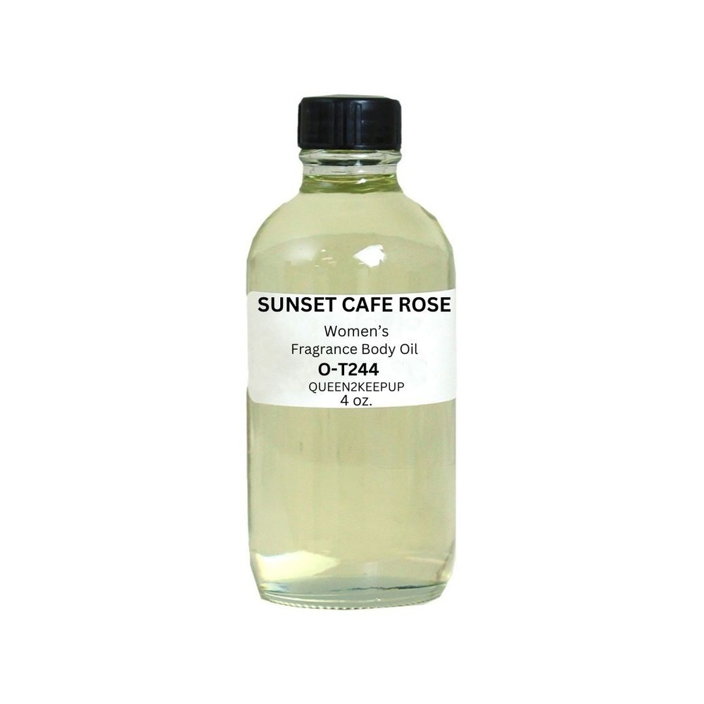 Sunset Café Rose Women's Body Oil Spicy Floral and Coffee Infused Scent 4 oz
